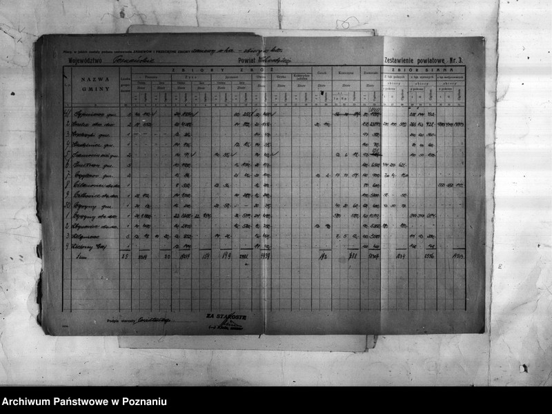 Obraz 8 z jednostki "/Statystyka produkcji rolnej - zestawienie ogólne z powiatu chodzieskiego"
