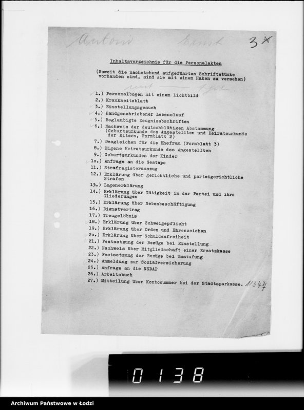 Obraz 8 z jednostki "Ausgeschiedene Angestellte. Lit.A-D"