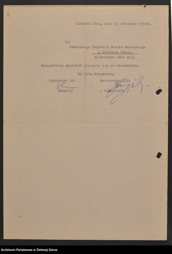 image.from.unit.number "Protokoły z zebrań Komitetu Obwodowego Frontu Narodowego w Zielonej Górze"