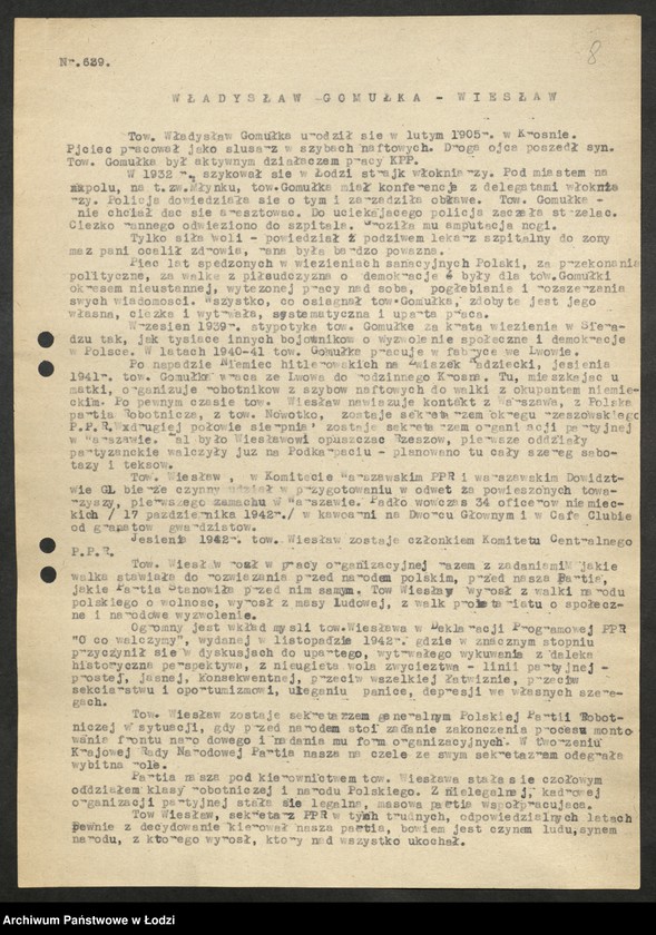 Obraz 9 z jednostki "Przemówienia Władysława Gomułki [oraz] życiorysy [Bolesława Bieruta, Władysława Gomułki, Edwarda Osóbki - Morawskiego i Michała Żymierskiego]"