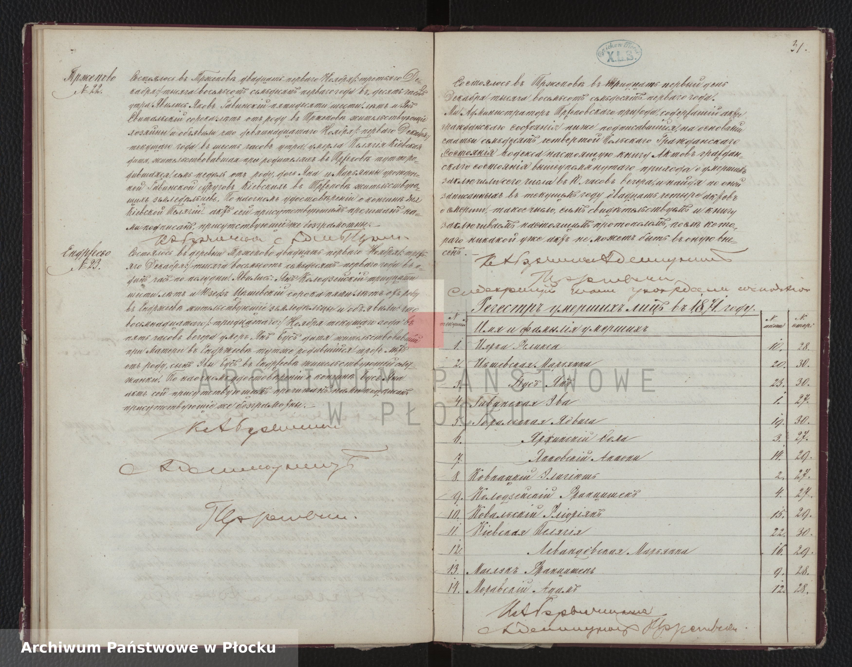 Skan z jednostki: Akta urodzeń, małżeństw i zgonów