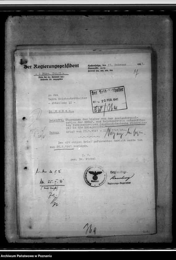 Obraz 11 z jednostki "Kriegshilfe - einschliesslich auslandsdeutsche Flüchtlinge - Vollzug."