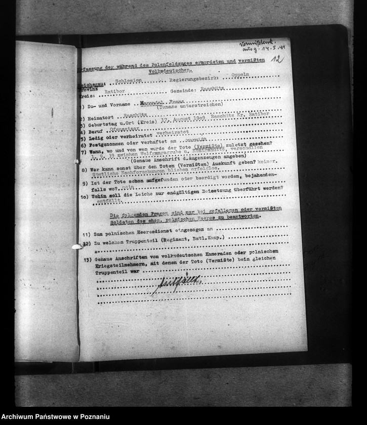 Obraz 16 z jednostki "Amtliche Meldungen Kreis Ratibor O/ S (Raciborz)"