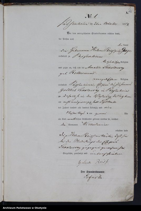 Obraz z jednostki "Haupt-Geburts-Register Nr 1 - 12"