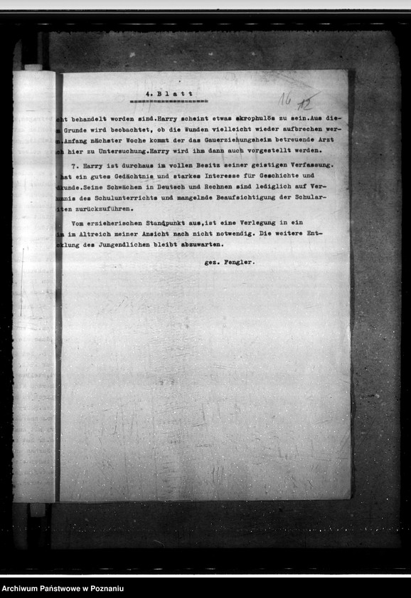 Obraz 20 z jednostki "Überführung des geistig zurückgeblie benen Harry Leepa in eine Heilanstalt im Altreich"