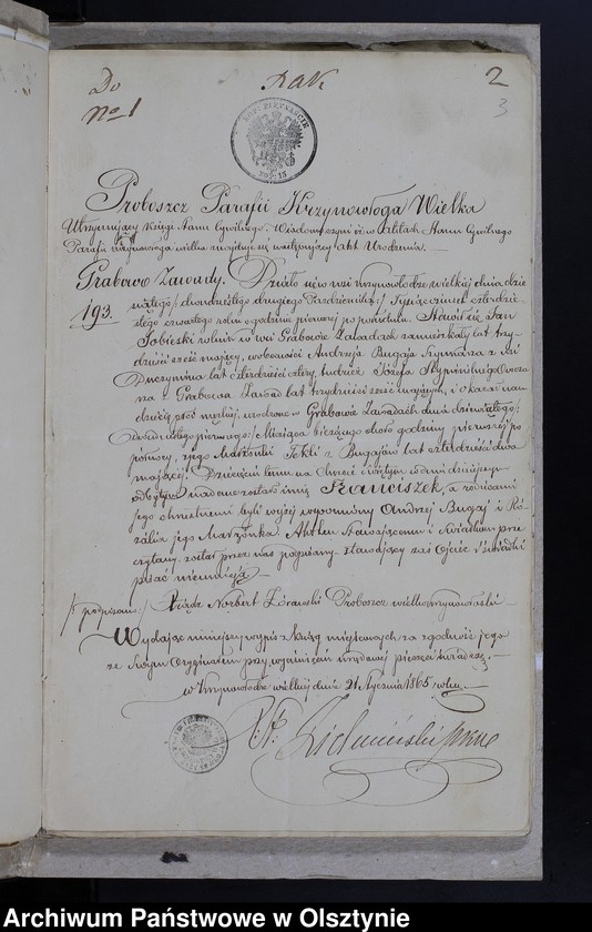 image.from.unit.number "Annexa Ślubów z Parafij Grzebskiey z Roku 1865"