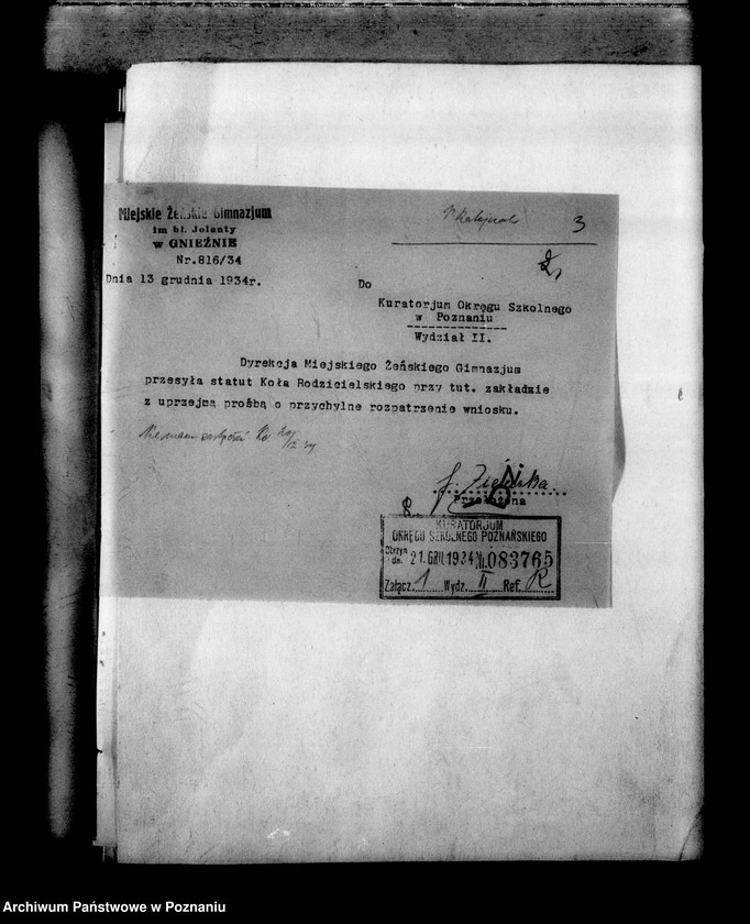 Obraz 6 z jednostki "Miejskie Gimnazjum Żeńskie imienia Błogosławionej Jolanty- Gniezno"