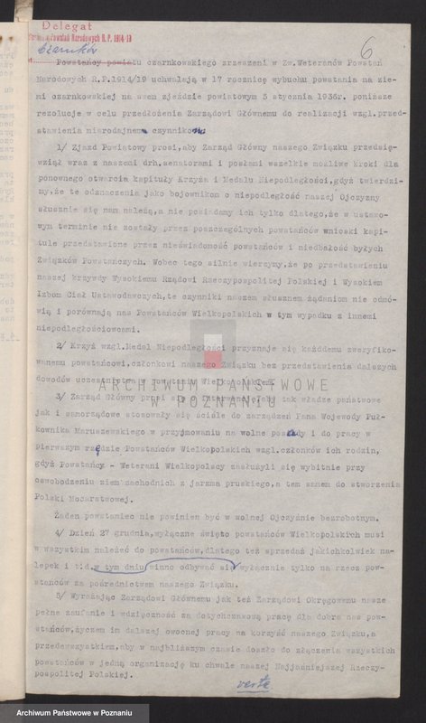 Obraz 15 z jednostki "Czarnków - akta delegata powiatowego."