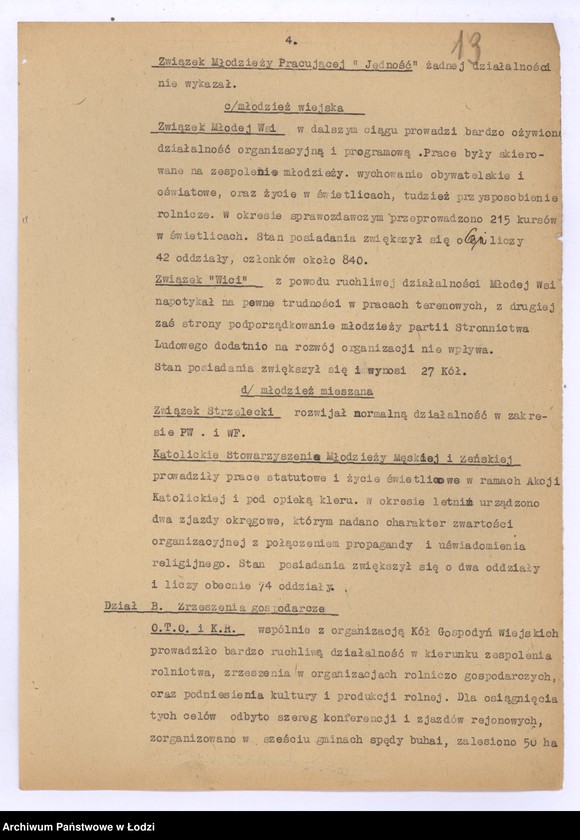Obraz 16 z jednostki "[Sprawozdania periodyczne z ruchu politycznego społecznego i zawodowego]"