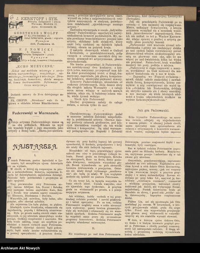 image.from.unit.number "Tournée en Pologne et Russie. Janvier-Mars 1899 (Wycinki prasowe i programy koncertów w Królestwie Polskim, Rosji oraz Galicji; wiersz J. A. Święcickiego)"