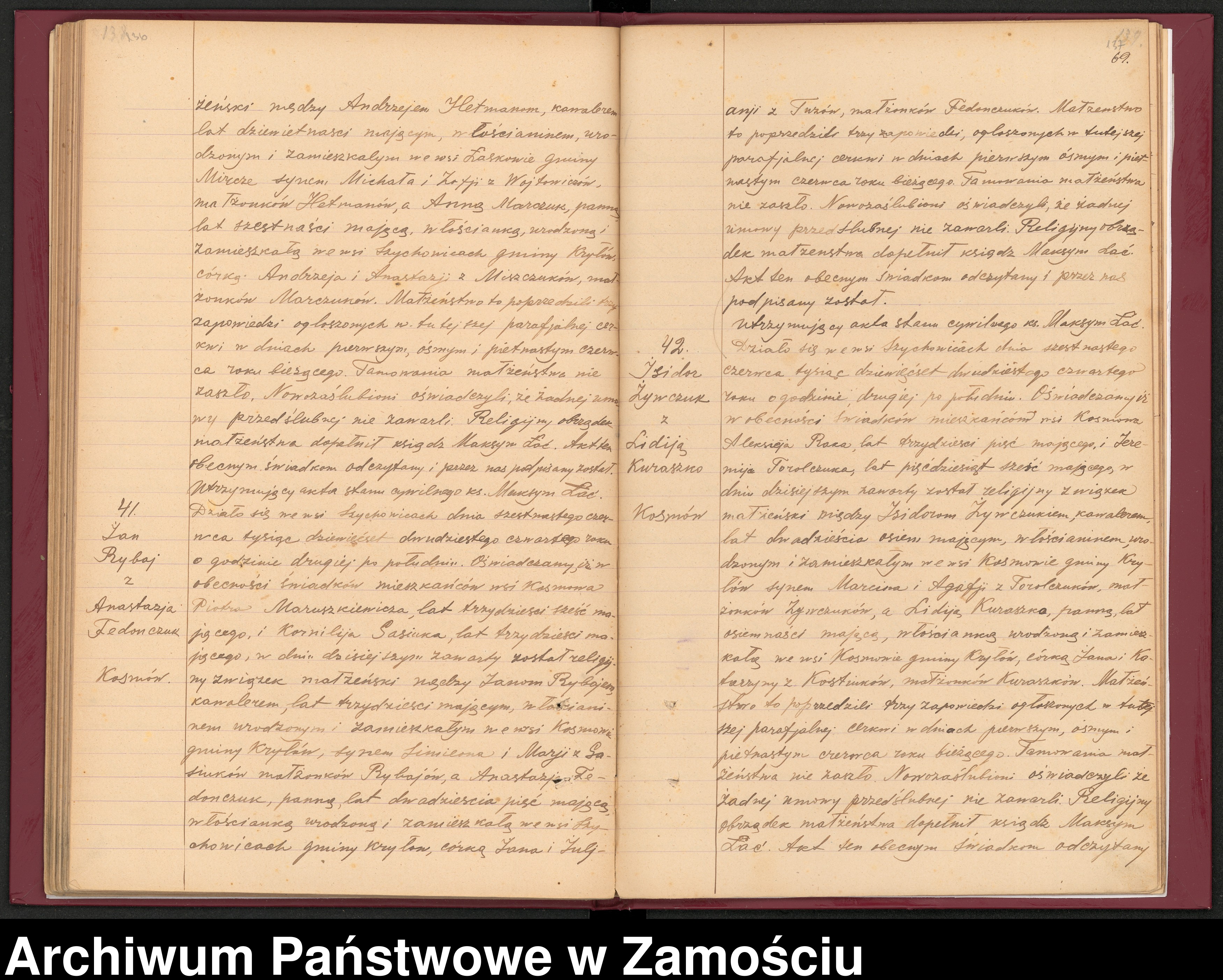 Skan z jednostki: Akta małżeństw