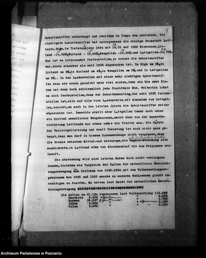 Obraz 8 z jednostki "Opracowanie dotyczące Lettlands Bevölkerungsentwicklung. Bevölkerungszustand"