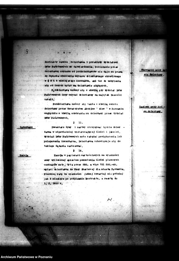 image.from.unit.number "/Umowy dzierżawne majątku Duszniki powiatu szamotulskiego/ zawarte między Towarzystwem Akcyjnym,,Siew" w Poznaniu a Okręgowym Urzędem Ziemskim"