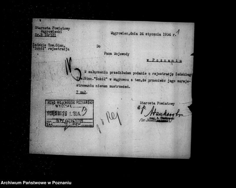 Obraz 5 z jednostki "/Towarzystwo Gimnastyczne Sokół w Wągrowcu - rejestracja/"