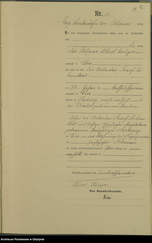 image.from.unit.number "Sterbe-Haupt-Register Nr 1 - 64"