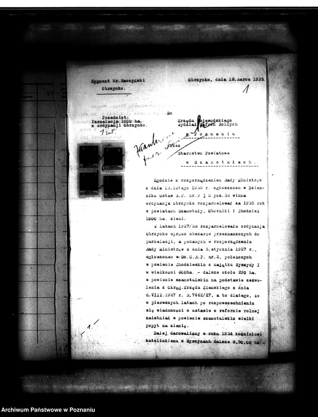 Obraz 5 z jednostki "Majątek Obrzycko powiatu szamotulskiego przymusowy wykup"