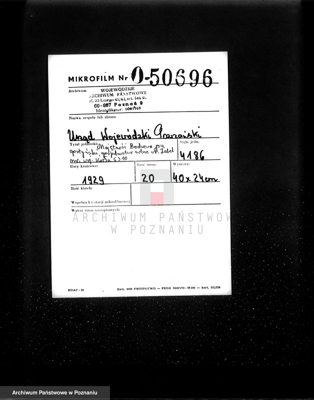 Obraz 2 z jednostki "Majętność Bodzewo pow. gostyński, gospodarstwo rolne, własność Zabel nr woj. kotła 6310"