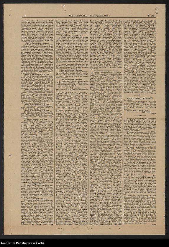 Obraz 11 z jednostki "Franciszek Buc- detaliczna sprzedaż galanterii na rachunek własny i komisowy"