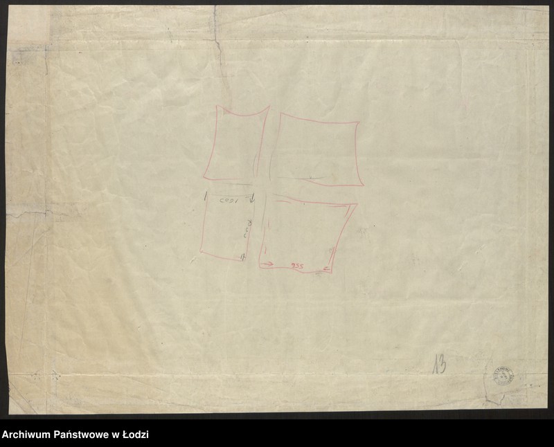 Obraz 2 z jednostki "Plan m. Łodzi 1:2000 z oznaczeniem podziału miasta na obwody i rejony spisowe. Sekcja SW33"