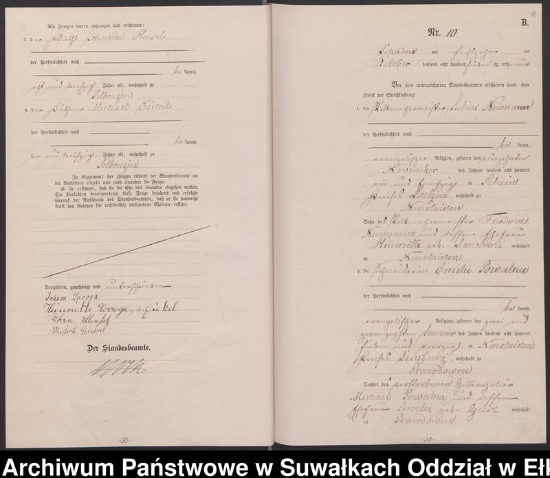 image.from.unit.number "Heiraths-Haupt-Register des Königlich Preussischen Standes-Amtes Schaden Kreis Sensburg"