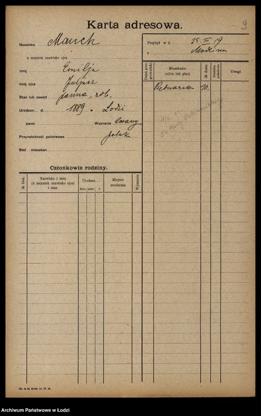 Obraz 11 z jednostki "[Spis ludności Łodzi] Matysek - Mazurenko"