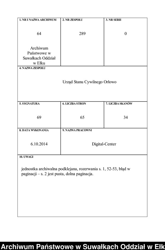 image.from.unit.number "Sterbe-Neben-Register des Preussischen Standes-Amtes Orlowen Kreis Lötzen"