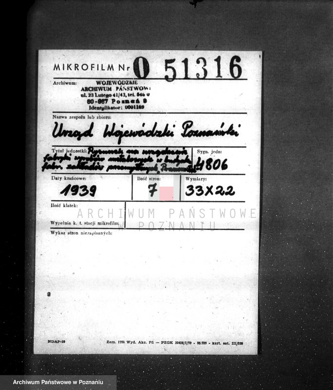 Obraz 2 z jednostki "Rysunek na urządzenie fabryki wyrobów metalowych w budynku fabrycznym zakładów przemysłowych "Prasometal" przy ul. Focha nr 88"