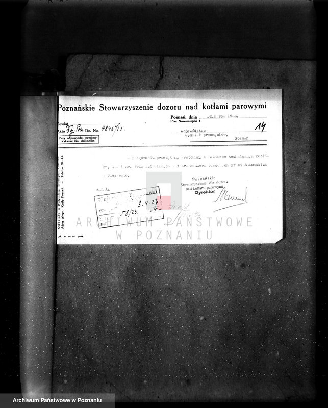 Obraz 18 z jednostki "Fabryka konserw i marmelad, własność St. Radomski w Pleszewie pow. jarociński nr fabr kotła 422, nr woj. kotła 95"