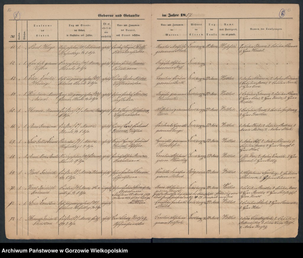 image.from.unit.number "Duplikate der Hauptkirche Landsberg an der Warthe (zawiera też księgę zgonów Konkordien Kirche z 1857 r.)"