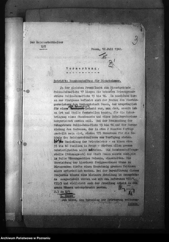 Obraz 7 z jednostki "Inanspruchnahme der Gebäude Felix- Dahn- Platz 13 - 15"