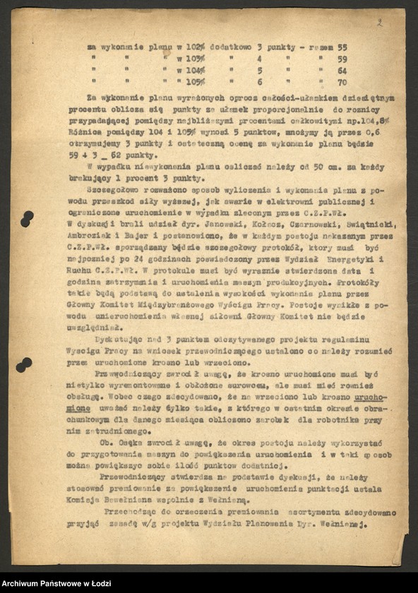 Obraz 3 z jednostki "Współzawodnictwo pracy; protokoły z narad ogólnołódzkich, sprawozdania różnych dyrekcji Centralnego Zarządu Przemysłu Włókienniczego"