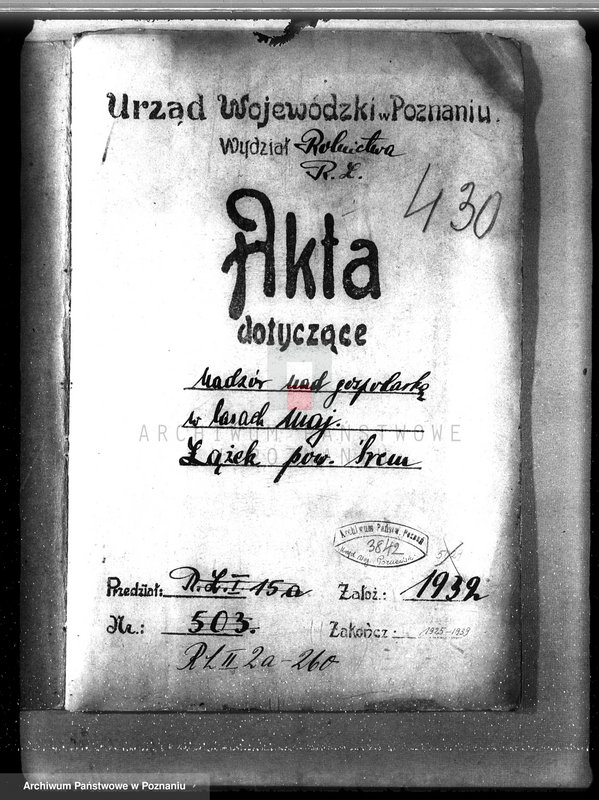 image.from.unit.number "Nadzór nad gospodarką w lasach majętności Łążek powiat śremski"