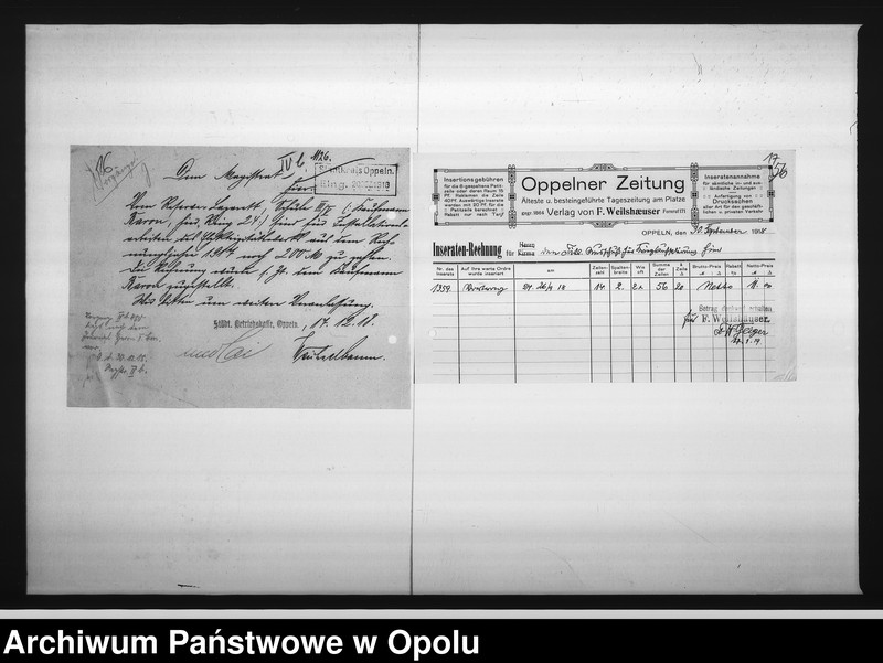 Obraz 18 z jednostki "[Ausschuss für Kriegsaufklärung - rachunki, korespondencja w sprawie pociągnięcia prądu w szkole]"