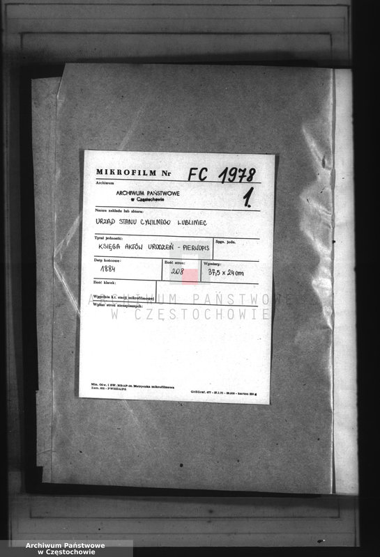 image.from.unit "[Pierwopis aktów urodzeń z 1884 roku]."