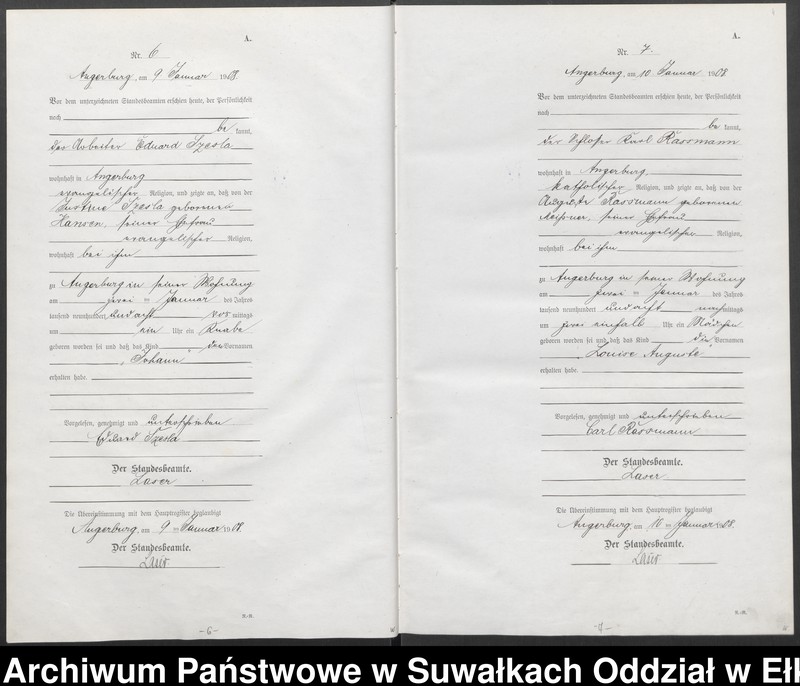 image.from.unit.number "[Geburts-Neben-Register des Preussisches Standes-Amtes Angerburg Kreis Angerburg]"