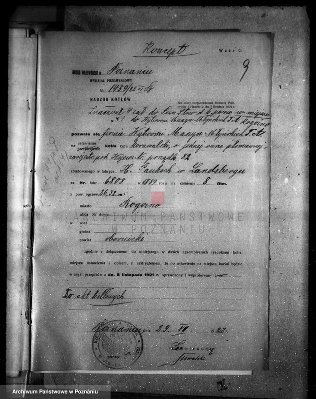 Obraz 11 z jednostki "Wytwórnia maszyn młyńskich w Rogoźnie, pow. obornicki własność. Połaszewski"