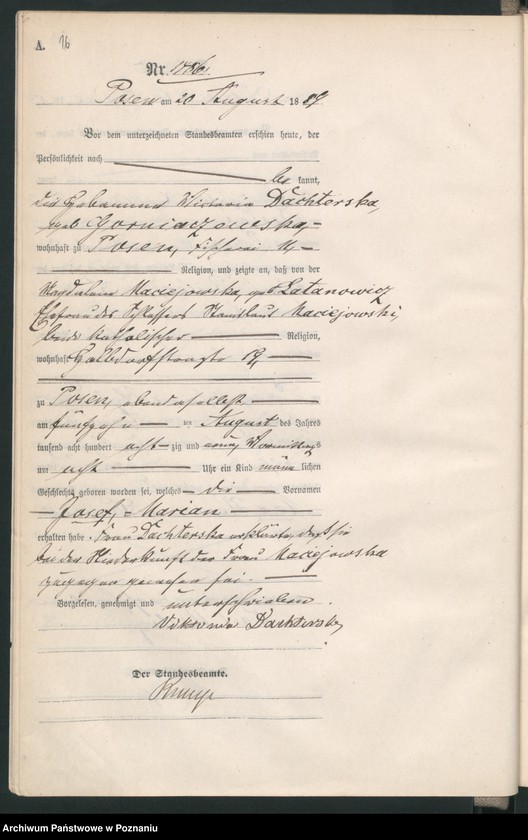 Obraz 19 z jednostki "Księga urodzeń t. IV"