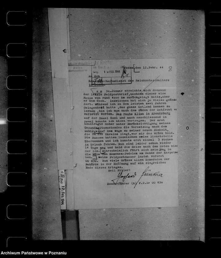 Obraz 12 z jednostki "Korespondencja z powołanymi do wojska pracownikami urzędu namiestnika"