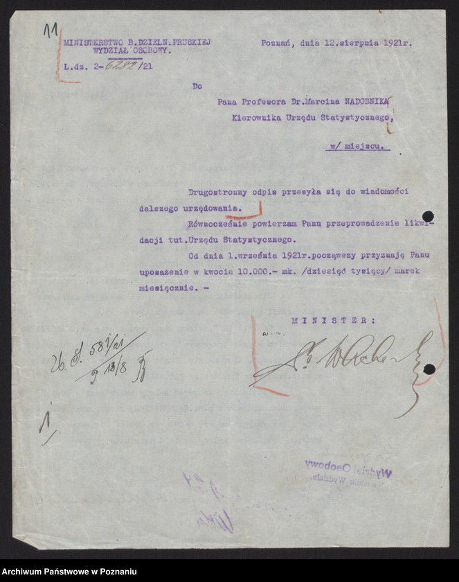 Obraz 13 z jednostki "[Likwidacja Ministerstwa byłej Dzielnicy Pruskiej]"