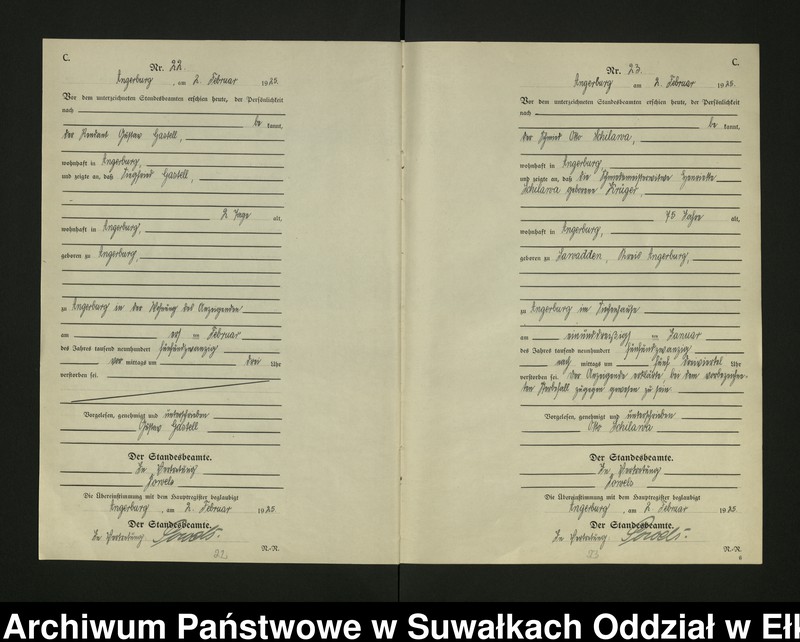 image.from.unit.number "[Sterbe - Register (Neben - Register) Standesamt Angerburg einschl. der Bezirke Gross Strengeln, Kehlen und Prinowen]"