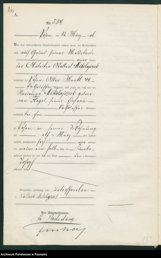 Obraz 18 z jednostki "Księga miejscowa urodzeń tom II"