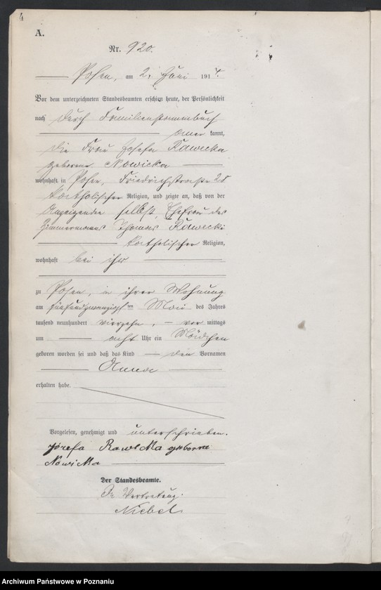 Obraz 6 z jednostki "Księga miejscowa urodzeń tom III[Rejestr główny urodzeń]"