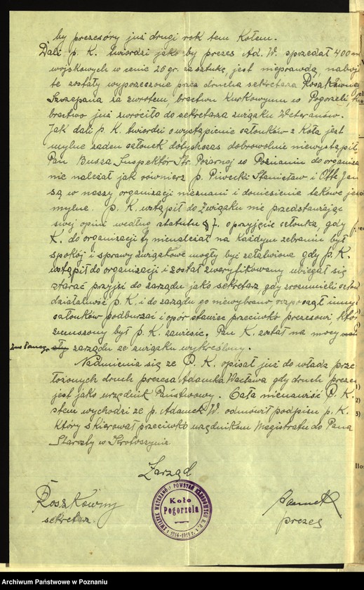 Obraz 17 z jednostki "Pogorzela, powiat Krotoszyn - akta koła."