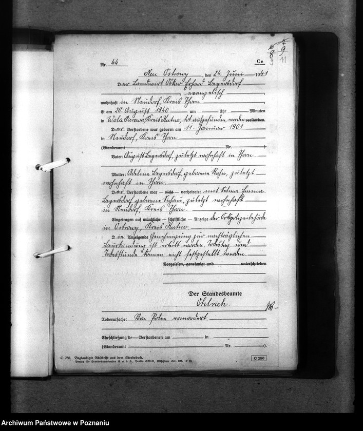 Obraz 13 z jednostki "Kreis Kutno. Wykaz miejscowych Niemców, którzy zginęli w 1939 roku"