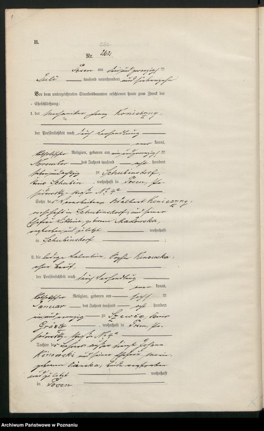 Obraz 11 z jednostki "Księga miejscowa małżeństw tom II [Rejestr główny małżeństw]"