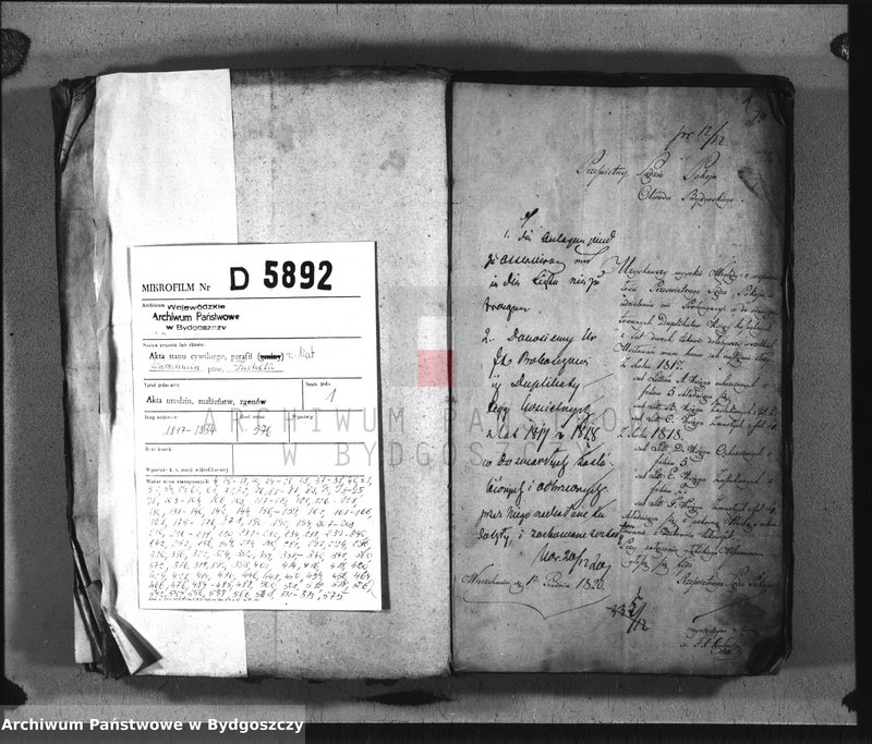 image.from.team "Akta metrykalne parafii rzymskokatolickiej w Wierzchucinie, pow. Bydgoszcz"