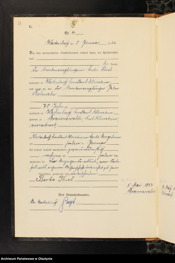 image.from.unit.number "Sterbe-Haupt-Register Nr 1 - 98"