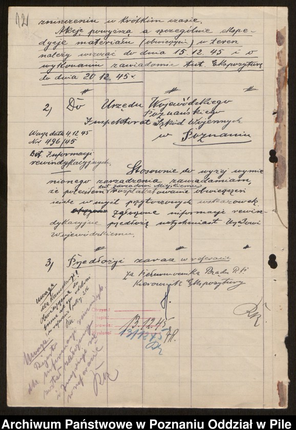 Obraz 14 z jednostki "[Zarządzenia i sprawozdania statystyczne dotyczące rejestracji szkód wojennych]"
