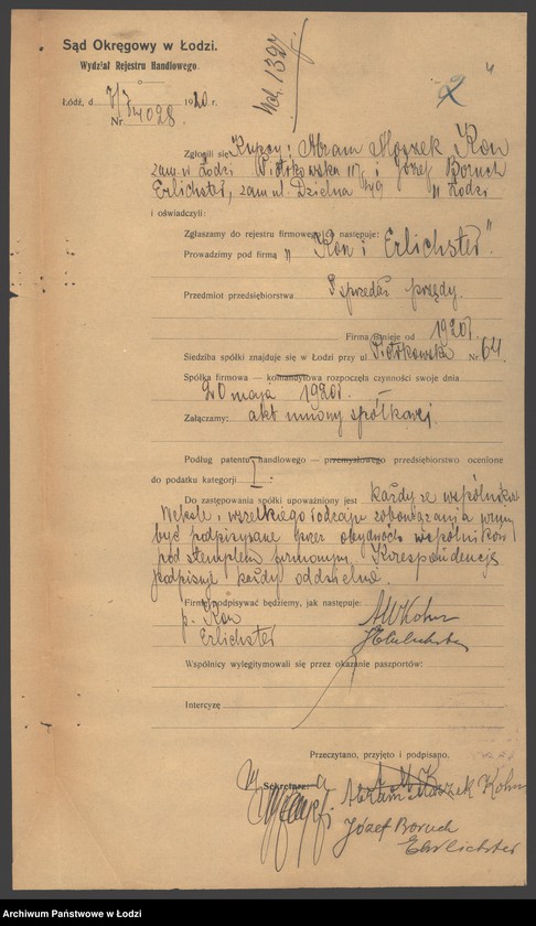 Obraz 6 z jednostki "Kon i Erlichster- sprzedaż przędzy"