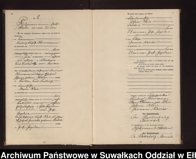 image.from.unit.number "Heirtahs-Neben-Register des Preussischen Standes-Amtes Rydzewen Kreis Lötzen"